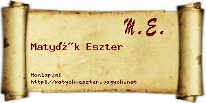 Matyók Eszter névjegykártya